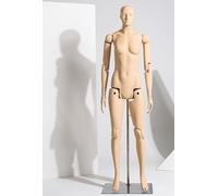WENNEWU Mannequin, Support pour Mannequin Complet, Mannequins ArticuléS, PréSentoir De Mannequin Ajustable, avec Connecteur De Base en MéTal, pour Boutiques VêTements,Skin Colour,Female B