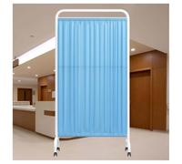 WENNEWU Paravent MéDical 1, 2, 3, 4 Ou 5 Panneaux, SéParateur PièCe 90X180cm avec roulettes, Panneau SéParation Autoportant, ClôTure Temporaire, pour HôPital, Grande Salle Classe,Bleu,4 Panel