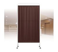 WENNEWU Paravent MéDical 1, 2, 3, 4 Ou 5 Panneaux, SéParateur PièCe 90X180cm avec roulettes, Panneau SéParation Autoportant, ClôTure Temporaire, pour HôPital, Grande Salle Classe,Marron,1 Panel