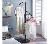 WENNEWU PréSentoir De VêTements 71 Pouces, Porte VêTements Rotatif en Spirale, Porte VêTements Robuste 38 Boules, Portemanteau Autoportant Moderne, pour Chambres Salons Magasins,Noir,H 180cm