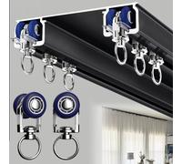 WENNEWU Rail à Rideaux Plafond pour Rideaux, Tentures Et Cloisons Rail à Rideaux De Plafond Ou Mural, Cloison De SéParation - Rail à Rideaux Coulissant pour Salon,B,2.5m(8.2ft)