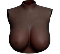 WENNEWU Silicone Sein, Forme Réaliste Remplie De Silicone, H Tasse De Poitrine De Silicone Forme Une Fausse Mastectomie Artificielle, Le Sein De Silicone,Noir,D