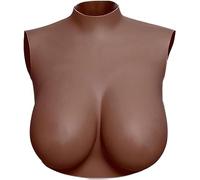 WENNEWU Silicone Sein, Forme Réaliste Remplie De Silicone, H Tasse De Poitrine De Silicone Forme Une Fausse Mastectomie Artificielle, Le Sein De Silicone,Marron,D