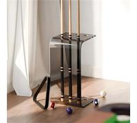 WENNEWU Support de Queues de Billard en Acrylique sur Pied, Design en Forme C pour 8 Queues, Organisateur Stockage d'Équipement Billard pour Salles Jeu, Bars et Salles Billard Familiales,Black Grey