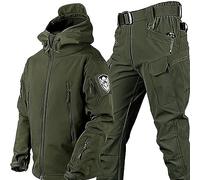 WENNEWU Uniformes Tactiques pour Hommes, Étanches Militaires, Ensembles De Costumes De Combat De L'armée, Camouflage Pantalon De Veste De Veste Softs,Vert,L