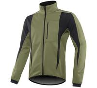 WENNEWU Veste De Cyclisme, Maillot Softshell Chaud d'hiver, Coupe-Vent Et ImperméAble, Coupe-Vent Respirant Et RéFléChissant, VéLo VTT VéLo De Route,Light Green,EU XXL