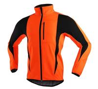 WENNEWU Veste De Cyclisme, Maillot Softshell Chaud d'hiver, Coupe-Vent Et ImperméAble, Coupe-Vent Respirant Et RéFléChissant, VéLo VTT VéLo De Route,Orange,EU 3XL