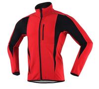 WENNEWU Veste De Cyclisme, Maillot Softshell Chaud d'hiver, Coupe-Vent Et ImperméAble, Coupe-Vent Respirant Et RéFléChissant, VéLo VTT VéLo De Route,Rouge,EU XL