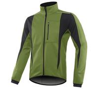 WENNEWU Veste De Cyclisme, Maillot Softshell Chaud d'hiver, Coupe-Vent Et ImperméAble, Coupe-Vent Respirant Et RéFléChissant, VéLo VTT VéLo De Route,Army Green,EU M