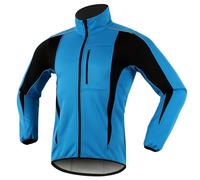 WENNEWU Veste De Cyclisme, Maillot Softshell Chaud d'hiver, Coupe-Vent Et ImperméAble, Coupe-Vent Respirant Et RéFléChissant, VéLo VTT VéLo De Route,Bleu,EU 3XL