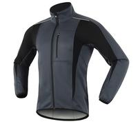 WENNEWU Veste De Cyclisme, Maillot Softshell Chaud d'hiver, Coupe-Vent Et ImperméAble, Coupe-Vent Respirant Et RéFléChissant, VéLo VTT VéLo De Route,Dark Grey,EU M
