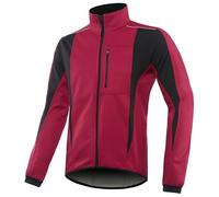 WENNEWU Veste De Cyclisme, Maillot Softshell Chaud d'hiver, Coupe-Vent Et ImperméAble, Coupe-Vent Respirant Et RéFléChissant, VéLo VTT VéLo De Route,Dark Red,EU L