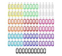 Wennicy 100 Pièces de Badges à Clés Colorés en PP Respectueux de l'Environnement en 10 Couleurs Anneau à Clés Métallique Accessoire d'Organisation et d'Identification Porte Clef Porte Clé Personnalisé