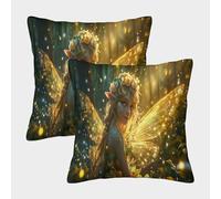 WENNUAN Petite fée Taie d'oreiller Monde Magique Imprimé Maison Salon Chambre Taie d'oreiller 40x40cm Paquet De 2 Housse De Coussin
