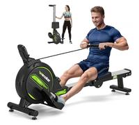Wenoker Rameur magnétique pliable pour la maison, capacité de charge de 160 kg, silencieux et lisse, avec support de tablette pour écran LCD et coussin d'assise confortable