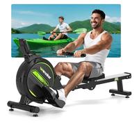Wenoker Rameur magnétique pliable pour la maison, capacité de charge de 160 kg, silencieux et lisse, avec support de tablette pour écran LCD et coussin d'assise confortable