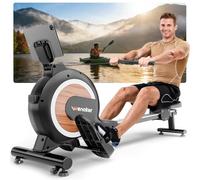 Wenoker Rameur magnétique pour la maison, résistance améliorée et silencieuse avec 16 niveaux et bouton rotatif électronique intelligent, charge maximale de 160 kg, connexion APP
