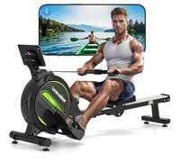 WENOKER Rameur Musculation D'appartement, Rameur Magnétique Silencieux, App-Compatible, Glissières Doubles améliorées, Ultra Silencieux, LCD-Datenanzeige, Capacité Maximale 160KG