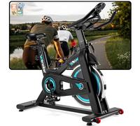 Wenoker Vélo D'appartement，Vélos D'appartement Connecté à une Application，Avec écran LCD, Résistance Réglable, Guidon Réglable et Siège Confortable, Capacité de Charge de 140 kg