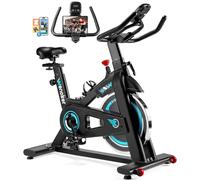 Wenoker Vélo D'appartement,Vélos D'appartement Connecté à une Application,Avec écran LCD, Résistance Réglable, Guidon Réglable et Siège Confortable, Capacité de Charge de 140 kg