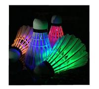 WENOVL LED Volants de Badminton, Tube de 4 Volants Paquets Plume d'oie Badminton Volants Balles de Badminton avec Haute Élasticité et Durabilité pour Intérieur, Extérieur, Sport, Entraînement (12PCS)