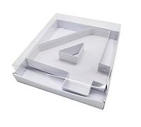 WENPACK Boîte à bonbons en carton mâché en forme de chiffre avec couvercle transparent - 31,8 cm (blanc, 4)