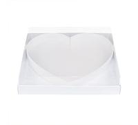 WENPACK Boîte en carton à remplir 30,5 cm en forme de cœur avec couvercle transparent pour bonbons, charcuterie, cupcake (cœur)