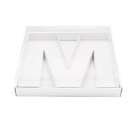 WENPACK Boîte en carton à remplir - 30,5 cm - En forme de lettre - Couvercle transparent - Pour bonbons, charcuterie, pâturage - Taille M