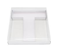 WENPACK Boîte en carton remplissable en forme de lettre de 30,5 cm à couverture transparente pour bonbons, charcuterie, emballage (T)