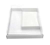 WENPACK Boîte en carton remplissable en forme de lettre de 30,5 cm avec couverture transparente pour bonbons, charcuterie, emballage (L)