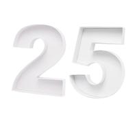 WENPACK Numéro en carton à remplir pour planche à charcuterie, 30,5 cm, boîte à bonbons, anniversaire, fête d'anniversaire, friandise d'apéritif (blanc, 25)