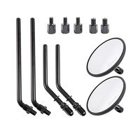 WenQiangOZ Rétroviseurs Latéraux de Moto for Harley Cruiser Chopper Cafe Racer Sporter Sportster Universal 4 "Rond De La Moto Rétroviseur Latéral Miroirs Rétro Classiques(NOIR)