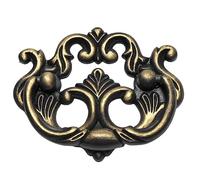 WenRan Lot de 10 poignées de tiroir C-C (centres de 6,3 cm) - Poignées de commode, d'armoire, de style vintage en laiton antique avec accents dorés - 64 mm