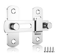 WENRENMK Loquet Porte - 100 x 70 x 20 MM - Loquet Porte Coulissante Inox, Targette de Porte, Verrou Porte Interieure, Avec 4 Vis, Convient pour Porte, Fenêtre, Jardin, Salle de Bain