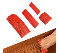 WENRERO 4 Pièces Outil de Grain de Bois de Caoutchouc Outils de Peinture en Caoutchouc Peigne Faux Bois DIY Rouleaux de Peinture Imitation pour Décoration Murale Meubles (Rouge)