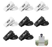 WENRERO 8 PCS Pinces à Ventouse pour Voiture Pince à Cartes avec Ventouse Pare-Brise Porte-Billets Support Ticket Pare Brise pour Fenêtres, Réfrigérateur, Salle de Bains, Bureau, Noir & Blanc