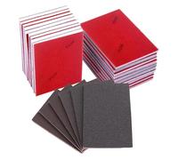 Wenrescry 18 pcs Éponge de Ponçage Rouge & Noire, Grain 180 à 2500, Tampons Abrasifs en Corindon Brun pour Bois Métal Meubles, Papier Abrasif Lavable Sec & Humide 10x7cm