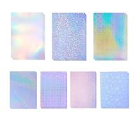 wenrescry 21 Feuilles Autocollantes Holographiques A4, Film Vinyle Transparent Imperméable, 7 Motifs pour Loisirs Créatifs, Fenêtres, Décoration, Scrapbooking