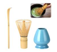 Wenrescry Kit Accessoire pour Cérémonie du Thé Matcha - Fouet en Bambou, Cuillère Traditionnelle, Cuillère à Thé - Parfait pour Préparer une Tasse de Thé Matcha