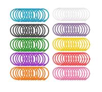 Wenrescry Lot de 100 Anneau reliure, anneaux de classeur en métal de 30 mm - Multicolore - Pour scrapbooking, album photo, album et rangement mémo