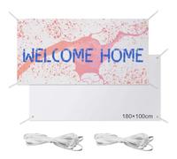 Wenrescry Lot de 2 Bannières Personnalisables 180 x 100 cm - Banderoles Blanches Vierges en Polyester avec Œillets et Cordes, pour Anniversaire, Mariage, Fête, DIY, Publicité, Intérieur/Extérieur
