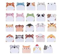 Wenrescry Lot de 24 notes autocollantes en forme d'animal - 720 feuilles de notes adhésives Kawaii pour enfants et bureau - Petites notes autocollantes amusantes au design de dessin animé