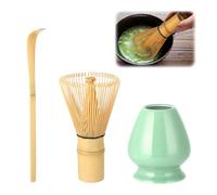 Wenrescry Lot de 3 Fouets à Matcha Traditionnels - Fouet en Bambou Japonais 80 Dents, Chasen pour Thé Matcha et Poudre de Thé Vert - Ustensile Artisanal pour Cérémonie du Thé