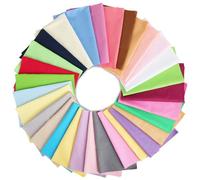 Wenrescry Lot de 30 tissus en coton patchwork - 20 x 25 cm - Paquets de tissu en coton uni et carrés colorés pour le bricolage, la couture, le matelassage et l'artisanat