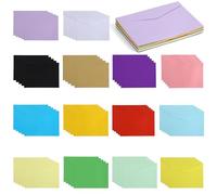 Wenrescry Lot de 50 Enveloppes Multicolores en Papier Kraft - Enveloppes Colorées Auto-Adhésives pour Invitations, Cartes de Vœux et Courriers Spéciaux, 17,5 x 12,5 cm