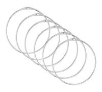 Wenrescry Lot de 6 Grands Anneaux Porte-Clés 150 mm, Anneaux en Métal Nickelé Robustes avec Fermeture Rapide, Antirouille, pour Clés, Documents, Tissus, Bricolage DIY