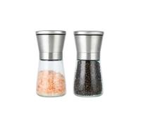 Wenrescry Set Macina Sale e Pepe, 2 Pezzi, Macinino Spezie con Macina Ceramica Regolabile, Macina Sale e Pepe Manuale in Acciaio Inox da 180 ml - Perfetto per macina pepe, macina sale, peperoncini