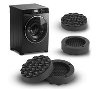Wenrescry Tapis Anti Vibration Machine à Laver - Lot de 4 Patins Antidérapants Silencieux en Silicone pour Lave-linge, Sèche-linge, Réfrigérateur, Meubles et Sols Fragiles - Noir