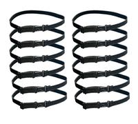 Wenrou 12 Pièces Extension De Nœud Papillon Élastique, Réglable, Ajustable, Avec Boucle, Noir, Polyester, Taille 50*1.2cm/19.68*0.47 pouces