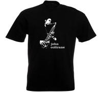 WENROU John Coltrane T-shirt pour saxophone jazz Dizzy Gillespie Miles Davis Blue Note, Noir , XL